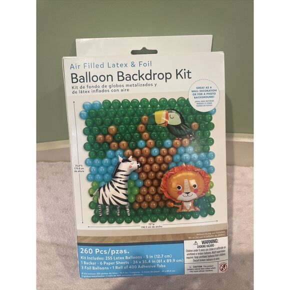 BNIB Amscan Safari‎ Balloon Backdrop Kit - Picture 1 of 2